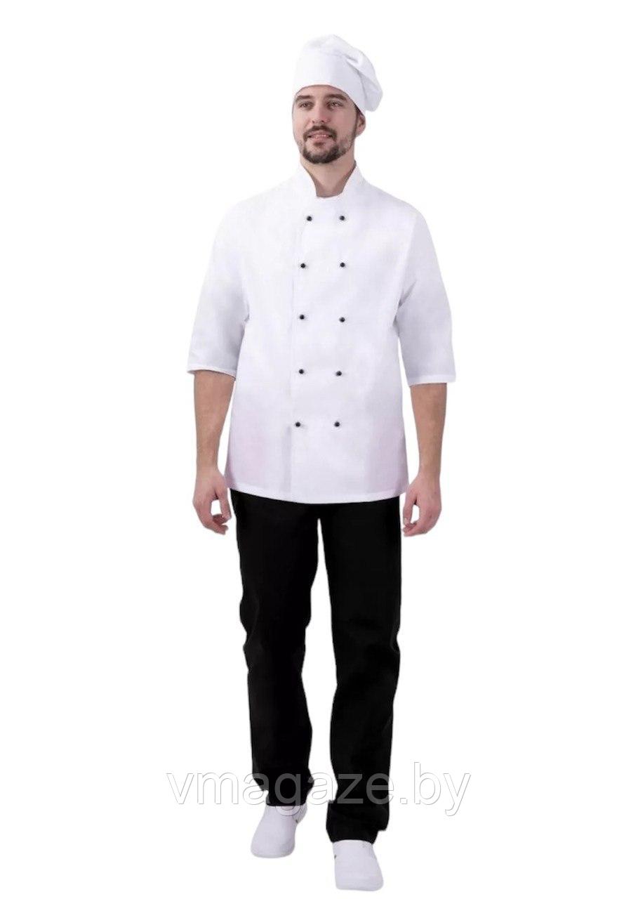 Комплект шеф-повара, повара,мужской (цвет бело-черный) - фото 5 - id-p224249837