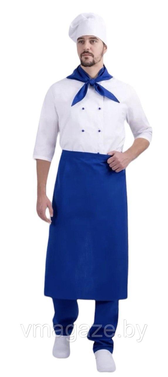 Комплект шеф-повара, повара,мужской (цвет бело-синий)