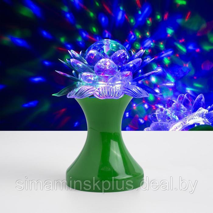 Световой прибор «Цветок» 12.5 см, свечение RGB, 220 В, зелёный - фото 1 - id-p224250169