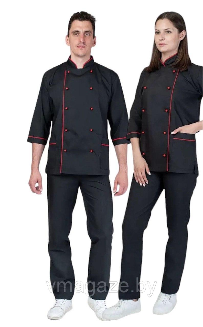 Костюм поварской, шеф-повара,универсальный (цвет-черный) - фото 1 - id-p211719939