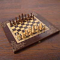 Шахматы деревянные 50х50 см "Галант", король h-9 см, пешка h-4.5 см