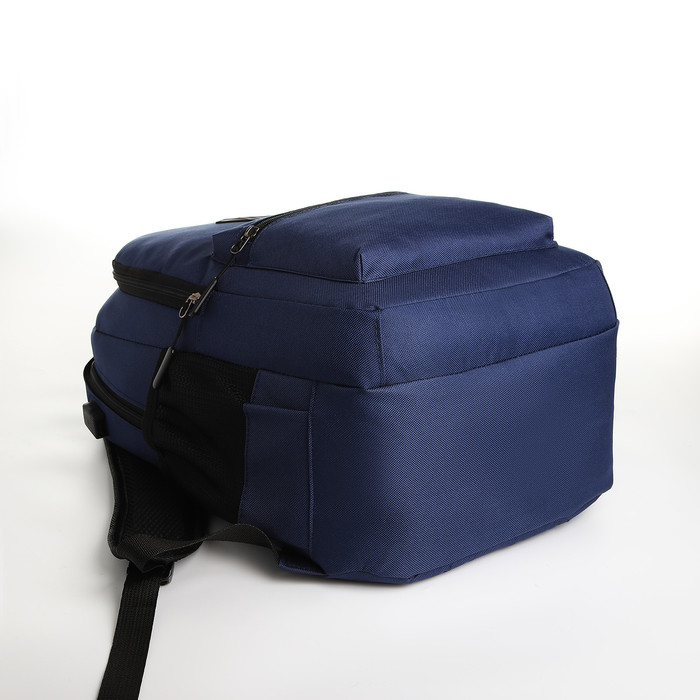 Рюкзак, 29*14*45, 2 отд на молнии, н/к, USB, синий - фото 3 - id-p224252927