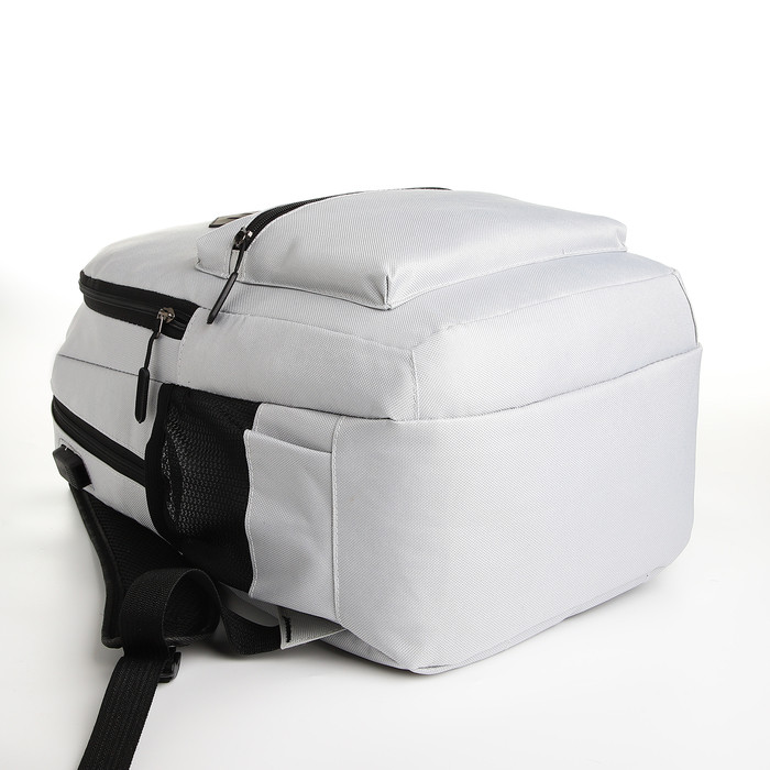 Рюкзак, 29*14*45, 2 отд на молнии, н/к, USB, серый - фото 3 - id-p224252928