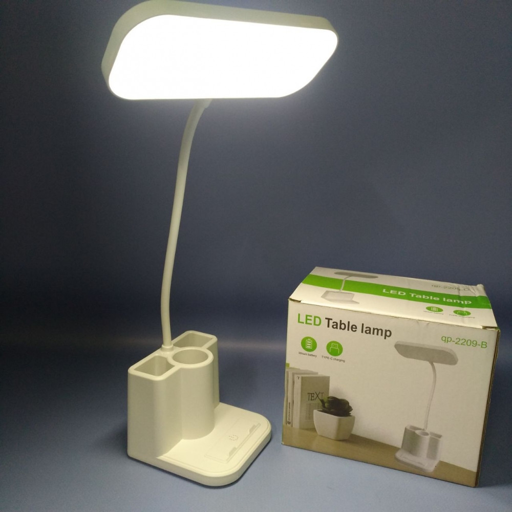 Беспроводной светильник - лампа на гибком основании с органайзером и подставкой для смартфона / Настольный LED - фото 2 - id-p224253465