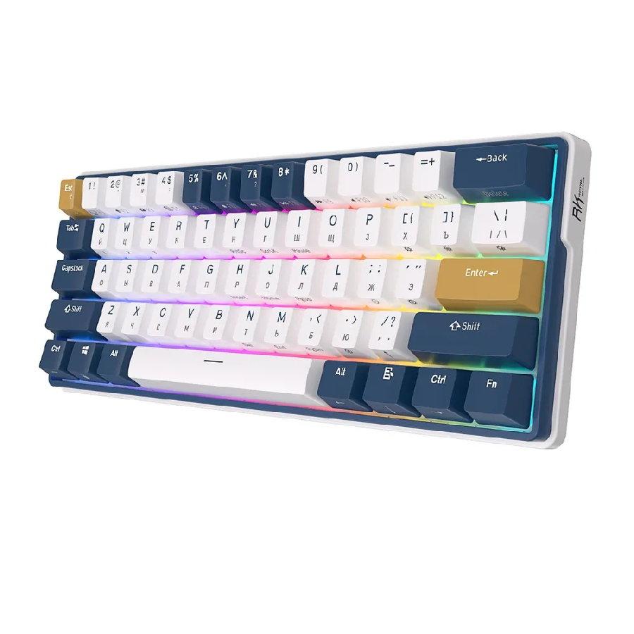 Беспроводная клавиатура Royal Kludge RK61 Plus RGB (белый, RK Brown) - фото 5 - id-p215365644