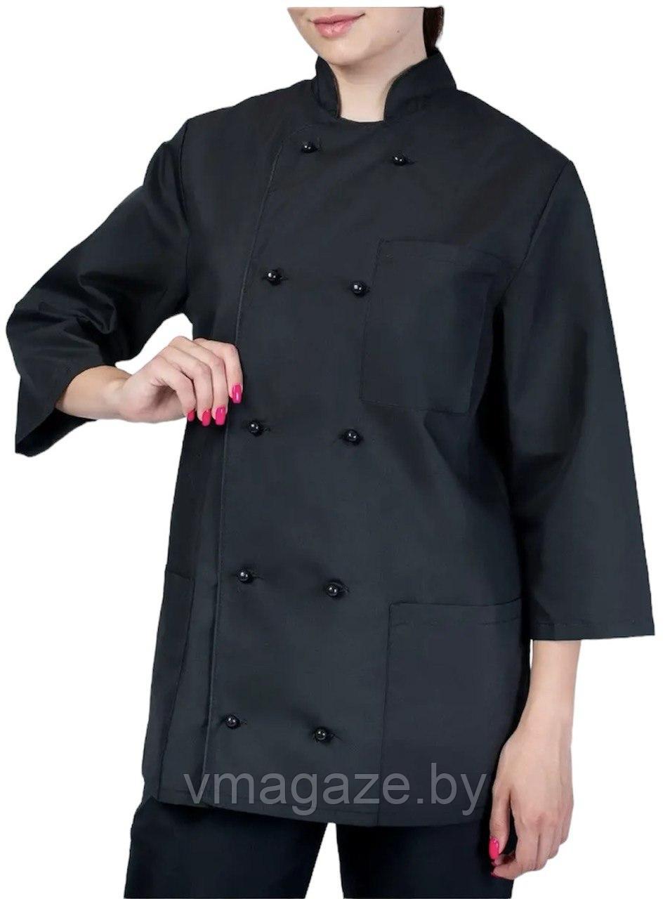 Костюм поварской, шеф-повара,универсальный (цвет-черный) - фото 6 - id-p224256625
