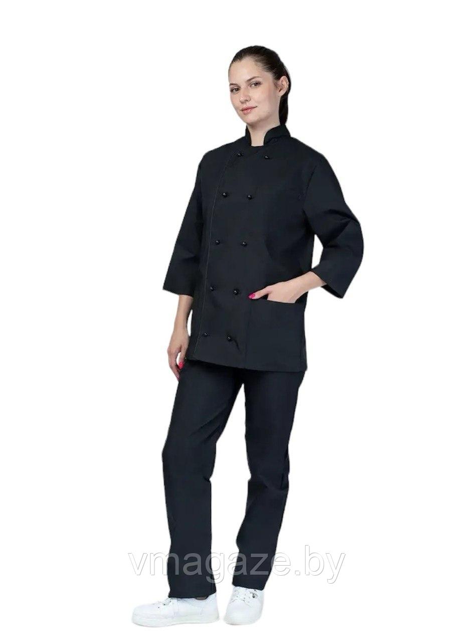 Костюм поварской, шеф-повара,универсальный (цвет-черный) - фото 3 - id-p224256625
