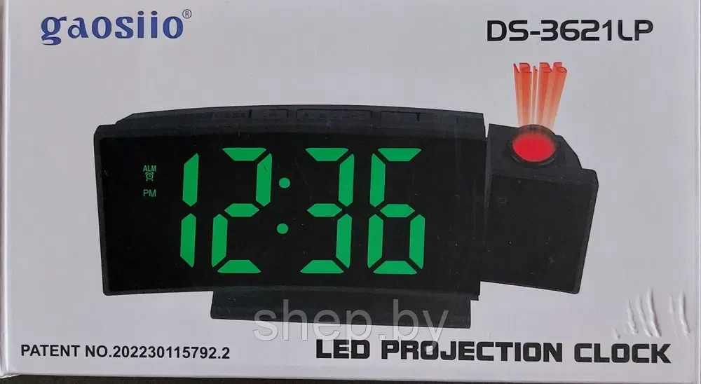 Часы настольные DS-3621LP с проекцией, подсветка: зеленый, белый, красный - фото 5 - id-p224258431