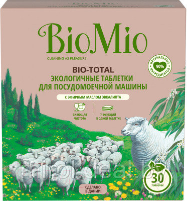 Таблетки для посудомоечных машин BioMio Bio-Total 7в1 с эфирным маслом эвкалипта - фото 1 - id-p224259491