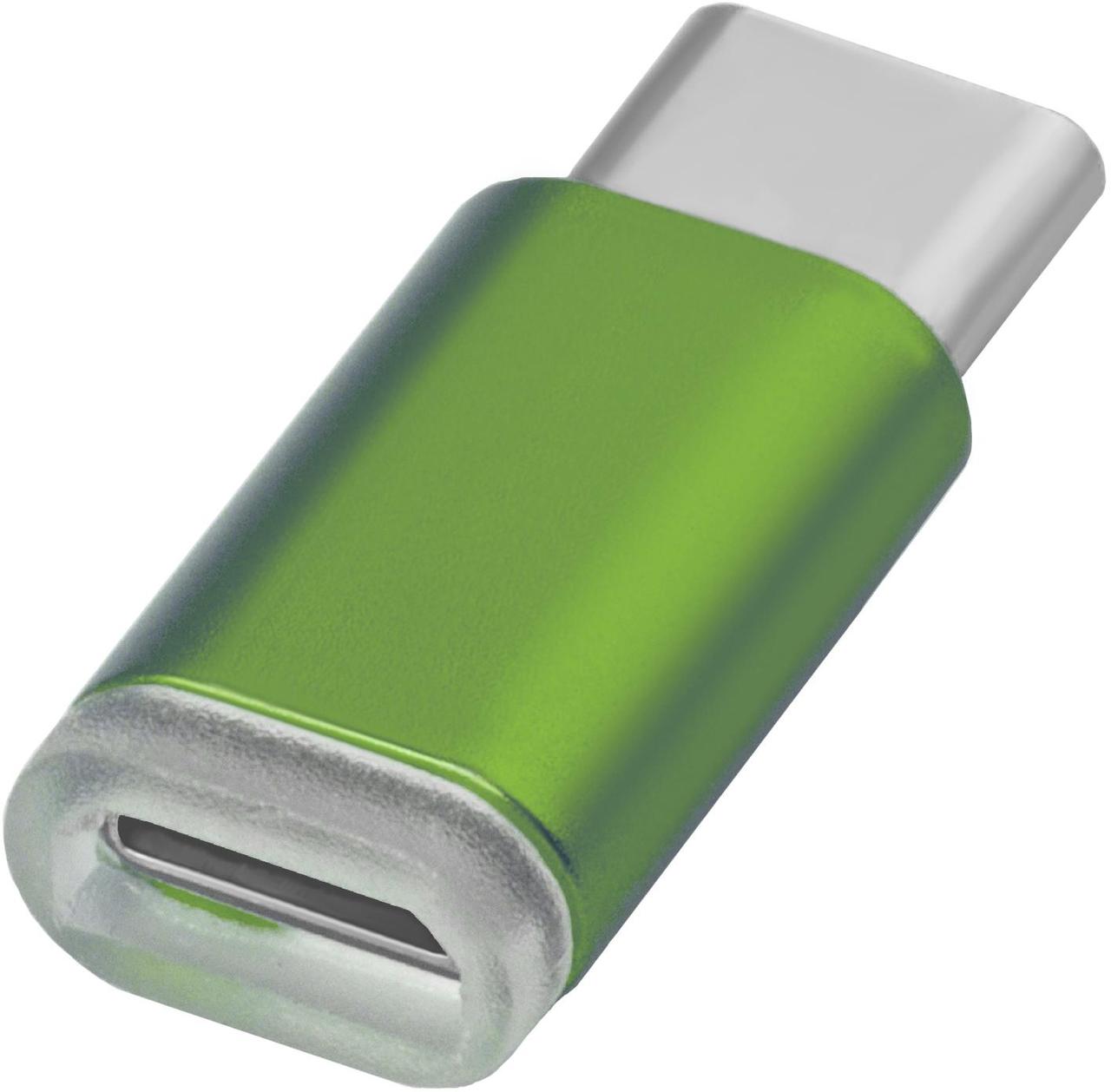 Greenconnect Переходник USB Type C на micro USB 2.0, M/F, Greenconnect, зелёный, GCR-UC3U2MF-Green - фото 1 - id-p224263799