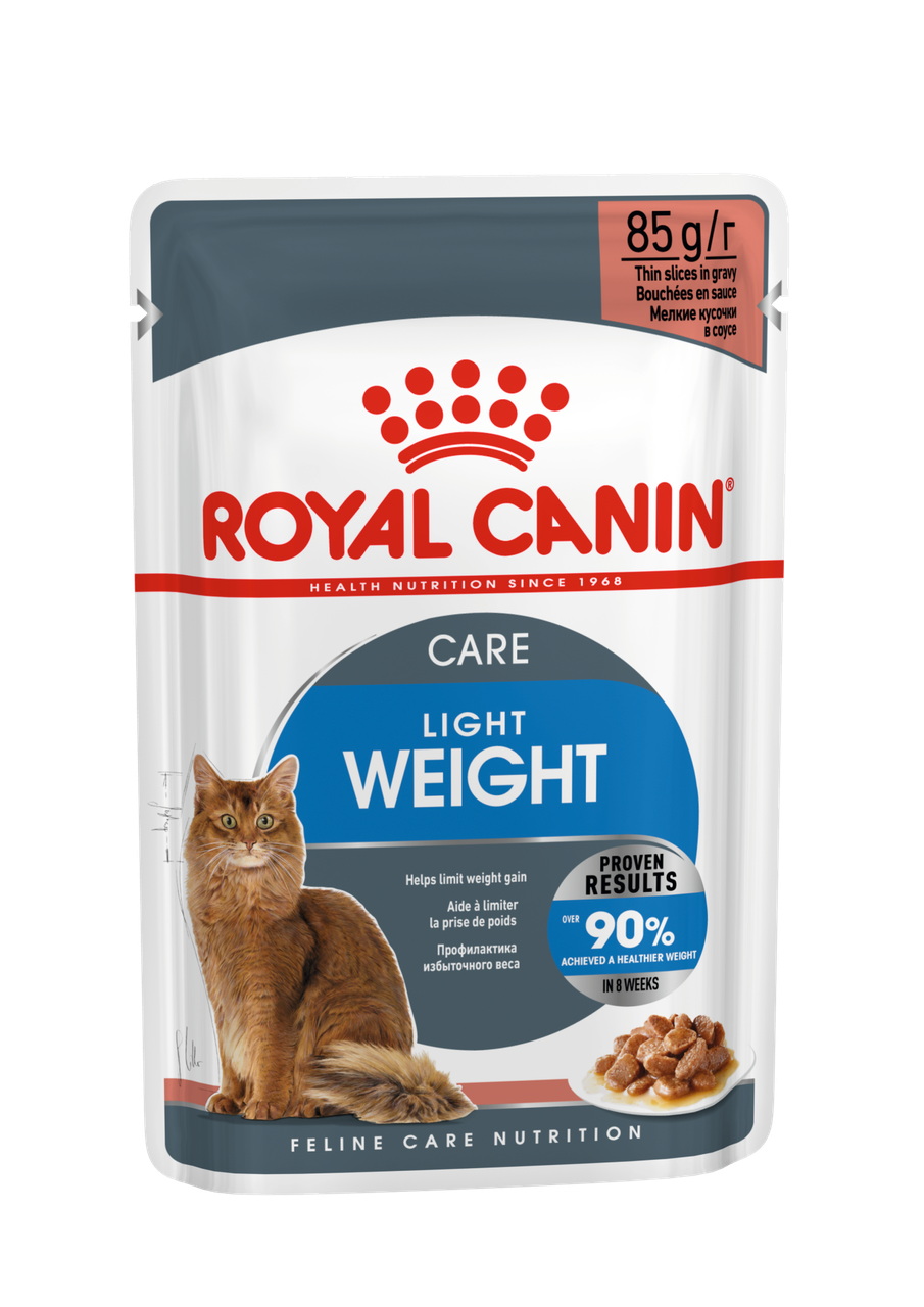 Royal Canin Light Weight Care in GRAVY влажный корм (кусочки в соусе) для взрослых кошек, 85г., (Австрия) - фото 1 - id-p224263938
