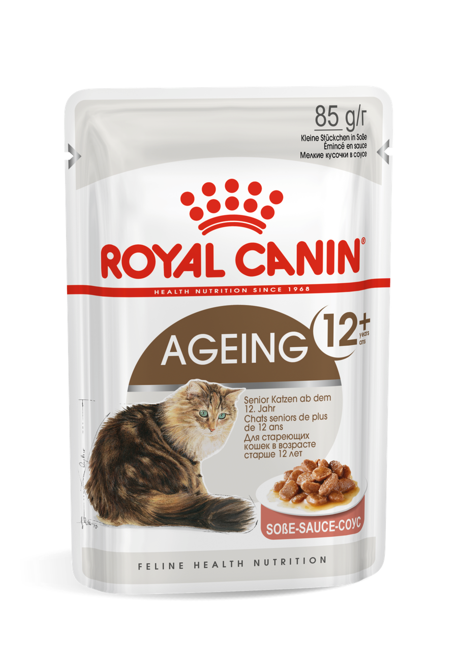 Royal Canin Ageing 12+ in GRAVY влажный корм (кусочки в соусе) для стареющих кошек, 85г., (Австрия) - фото 1 - id-p224264003