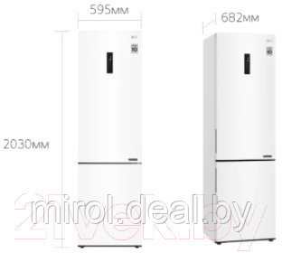 Холодильник с морозильником LG DoorCooling+ GA-B509CQSL - фото 8 - id-p224266546