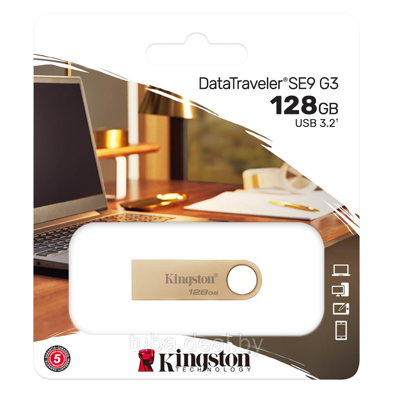 USB - накопитель (флэшка) Kingston DataTraveler, 128Gb, 220MB/сек., USB 3.2 Gen1 - фото 2 - id-p224268525