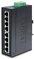 ISW-801T коммутатор для монтажа в DIN рейку PLANET. IP30 Slim Type 8-Port Industrial Fast Ethernet Switch (-40