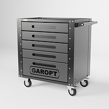 Тележка инструментальная Garopt 5 ящиков СЕРАЯ, Серия "Low-cost",  артикул GT5.grey