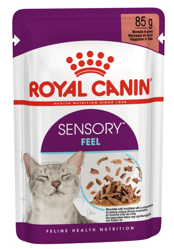 Royal Canin SENSORY FEEL GRAVY (ощущения) влажный корм (кусочки в соусе) для взрослых кошек, 85г., (Австрия) - фото 1 - id-p224268681