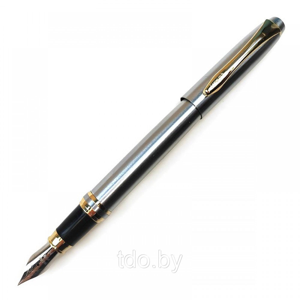Ручка подарочная перьевая Luxor Trident в футляре, корпус хром/золото - фото 1 - id-p224270333