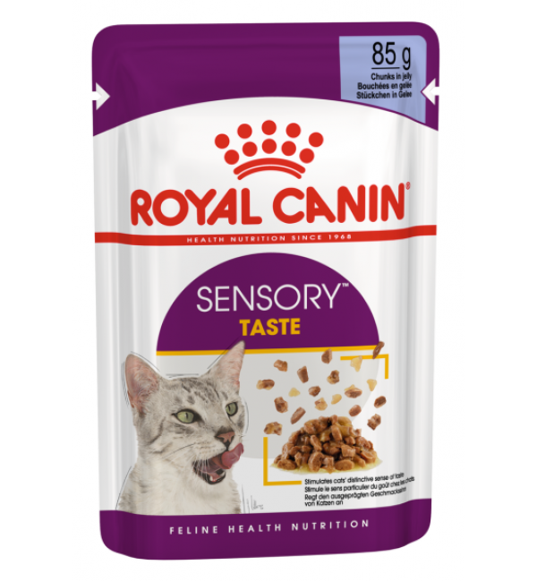 Royal Canin SENSORY TASTE JELLY (вкус) влажный корм (кусочки в желе) для взрослых кошек, 85г., (Австрия) - фото 1 - id-p224270334