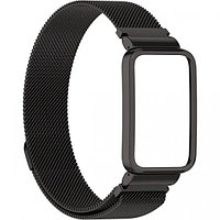 Металлический браслет Rumi Milanese loop для Xiaomi Mi Smart Band 7 Pro Черный