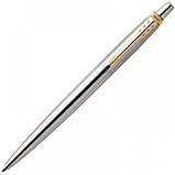 Ручка подарочная шариковая Parker Jotter Stainless Steel GT, линия 0,8мм, синяя, фото 2