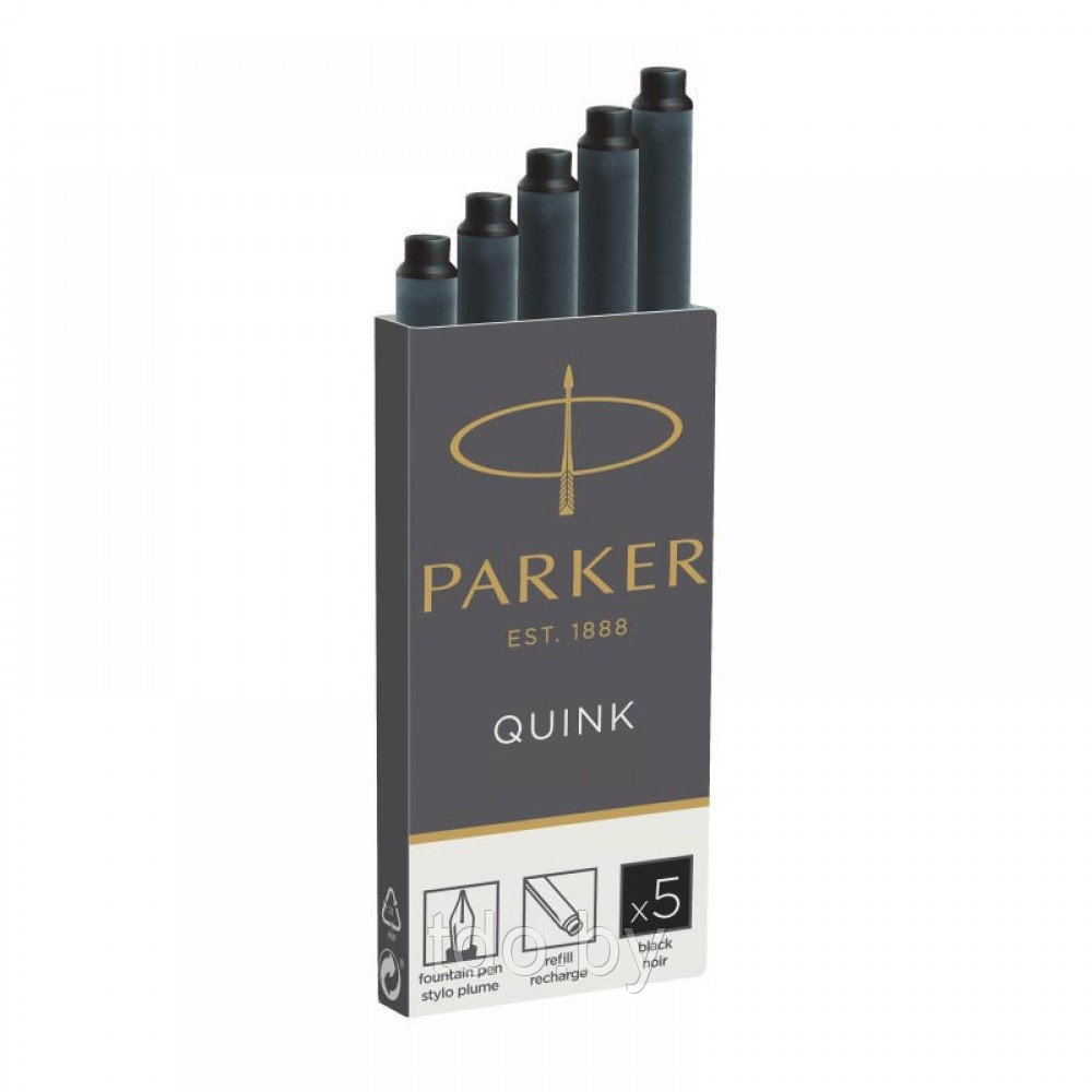 Картриджи чернильные Parker "Cartridge Quink", 5шт/уп, чёрные