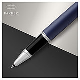 Ручка-роллер Parker IM Blue CT 9, линия 0,5мм, чёрная, фото 4