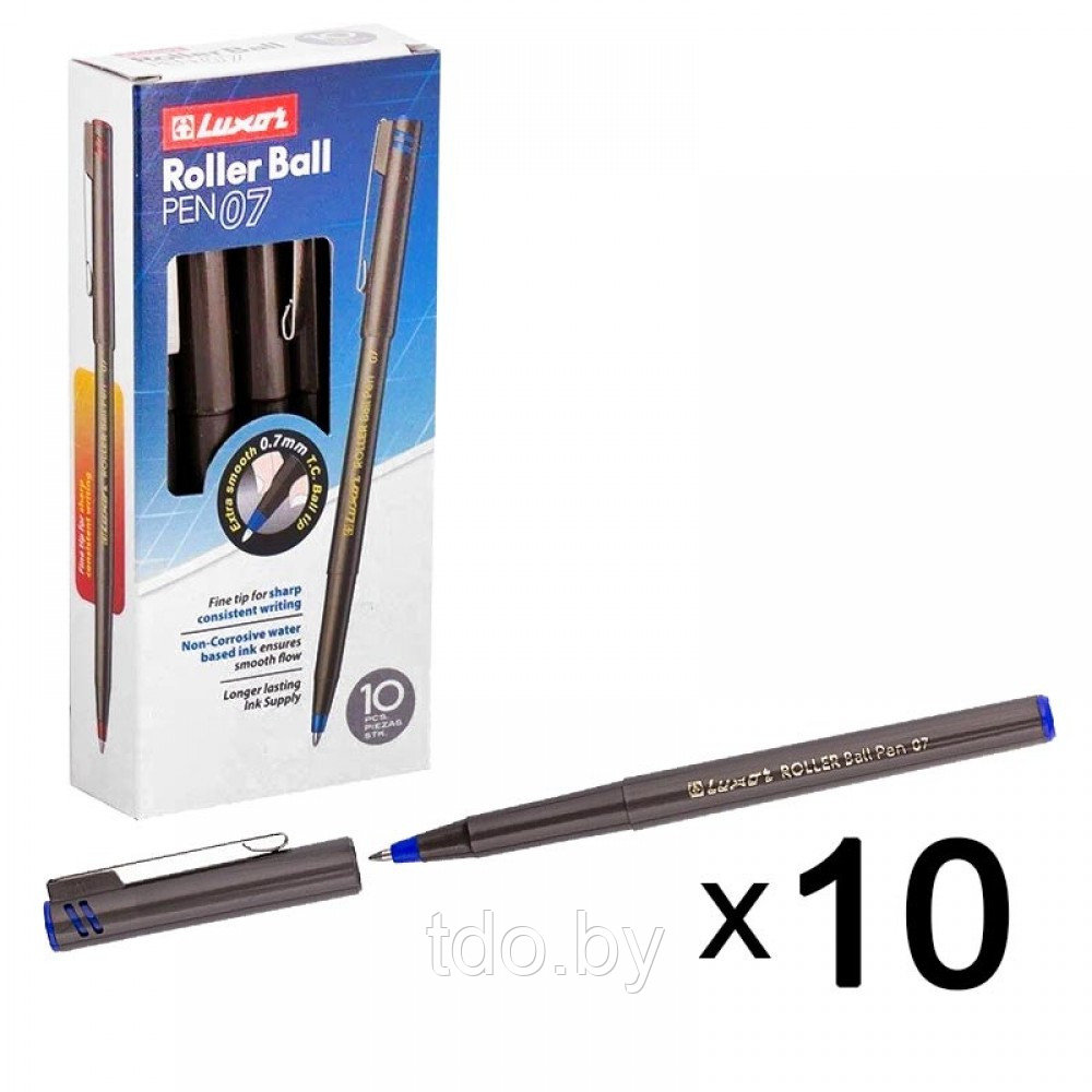 Ручка-роллер Luxor, линия 0,5мм, синяя, 10шт - фото 1 - id-p224270551