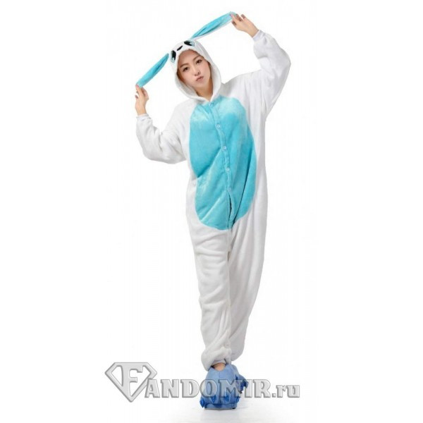 Кигуруми Бело-Голубой Кролик, Размер (125-135 см) - фото 3 - id-p117352586