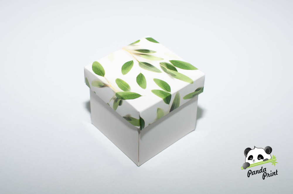Коробка 75х75х70 Олива зеленая (белое дно)