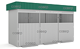 Модуль для контейнеров по сбору ТБО МКСО-3 (профнастил), фото 2