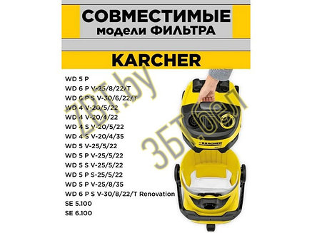 Фильтр-мешки синтетические для профессиональных пылесосов Karcher KWD4-PLF/3 (2.863-006.0), фото 2