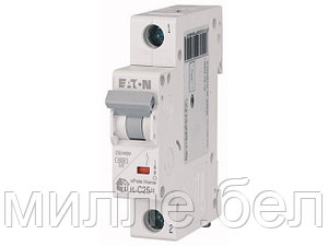 Автоматич. выключатель Eaton HL-C25/1, 1P, 25A, тип C, 4.5кA, 1M