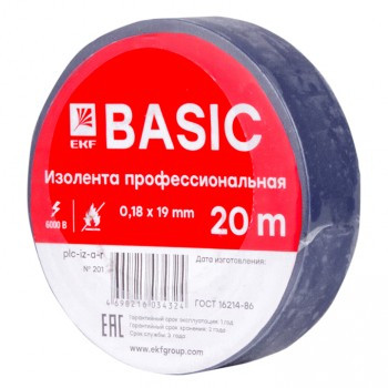 Изолента класс А (0,18х19мм) (20м.) синяя EKF PROxima plc-iz-a-s - фото 1 - id-p224275732