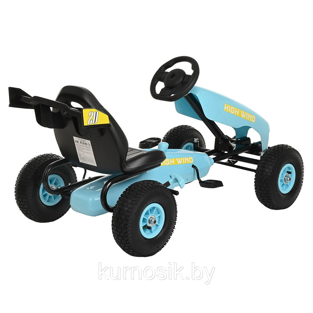 Педальный картинг детский PILSAN G202 надувные колеса голубой - фото 7 - id-p224275747