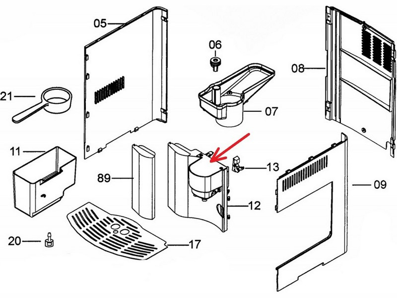 Диспенсер подачи кофе для кофемашины DeLonghi 5332173800 (53132C8163) - фото 6 - id-p35829511