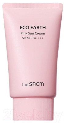 Крем солнцезащитный The Saem Eco Earth Pink Sun Cream SPF50+ PA++++ - фото 1 - id-p224275811