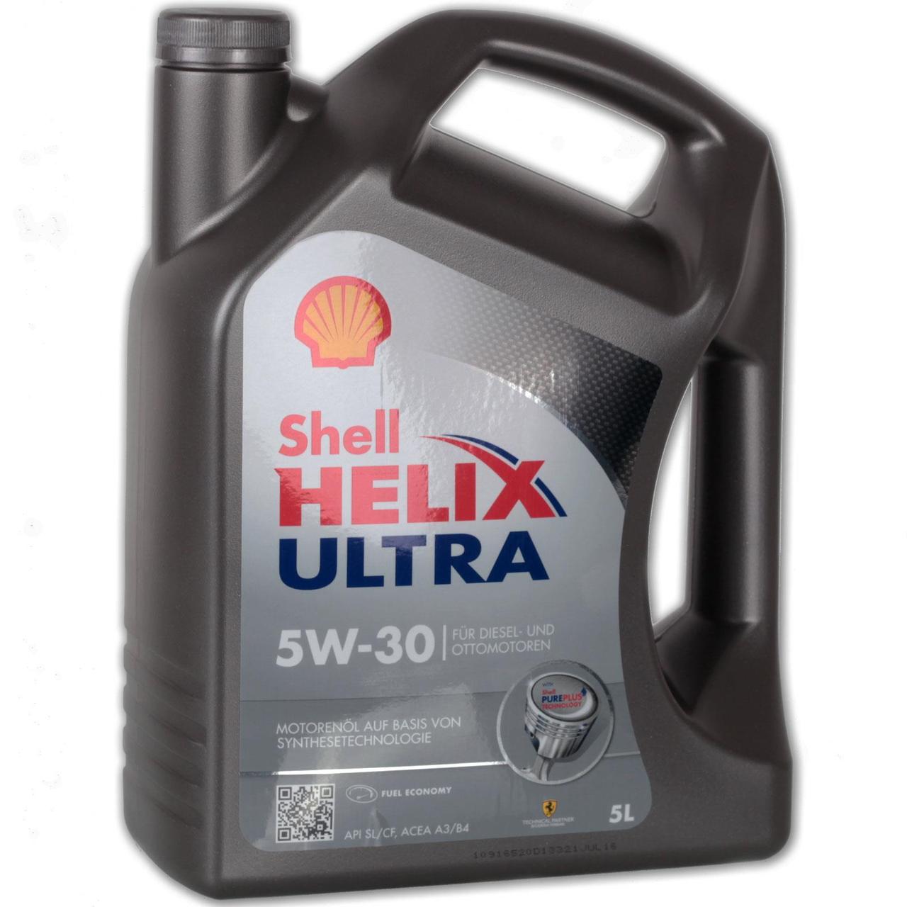 Моторное масло Shell Helix Ultra 5W-30 5л - фото 1 - id-p224275939