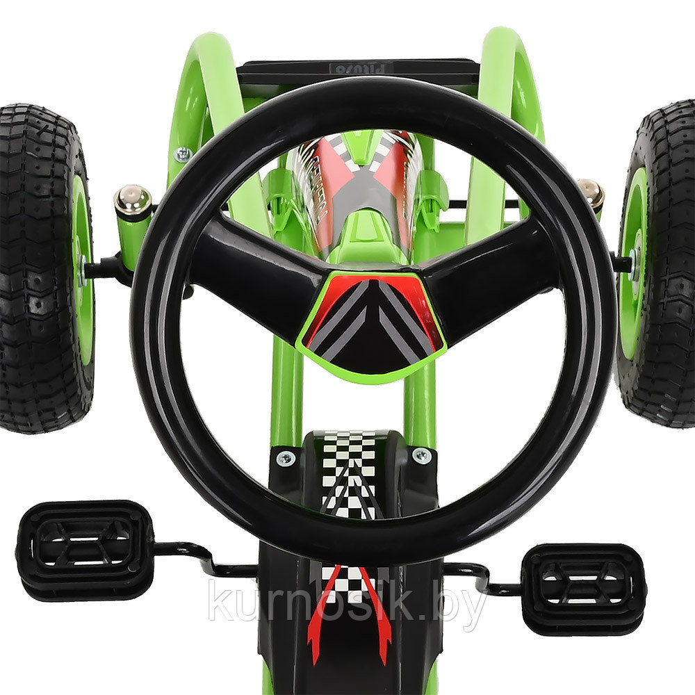 Педальный картинг детский PILSAN G201 надувные колеса зеленый - фото 10 - id-p224277067