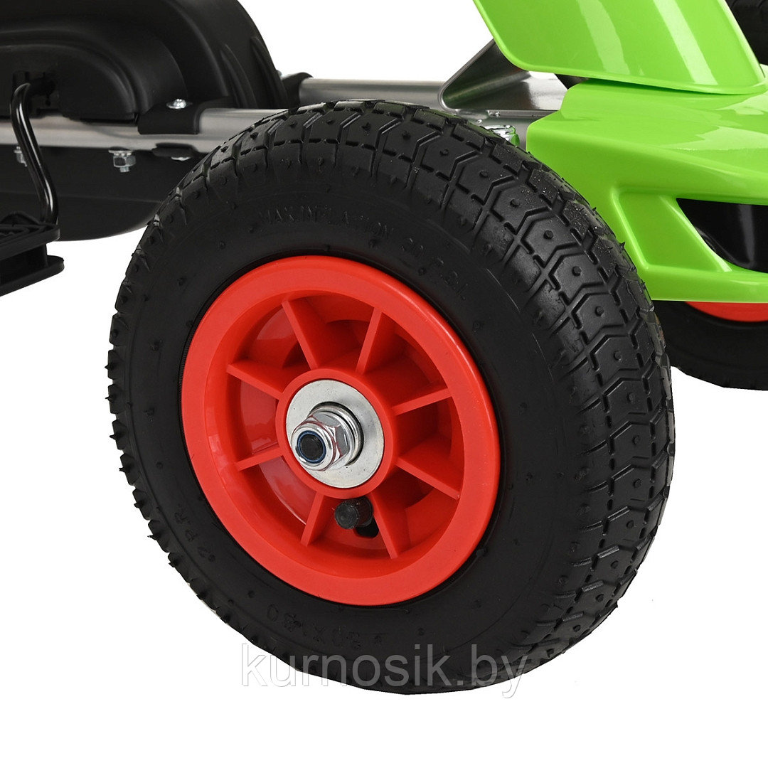 Педальный картинг детский PILSAN F638-1 надувные колеса зеленый - фото 10 - id-p224277121