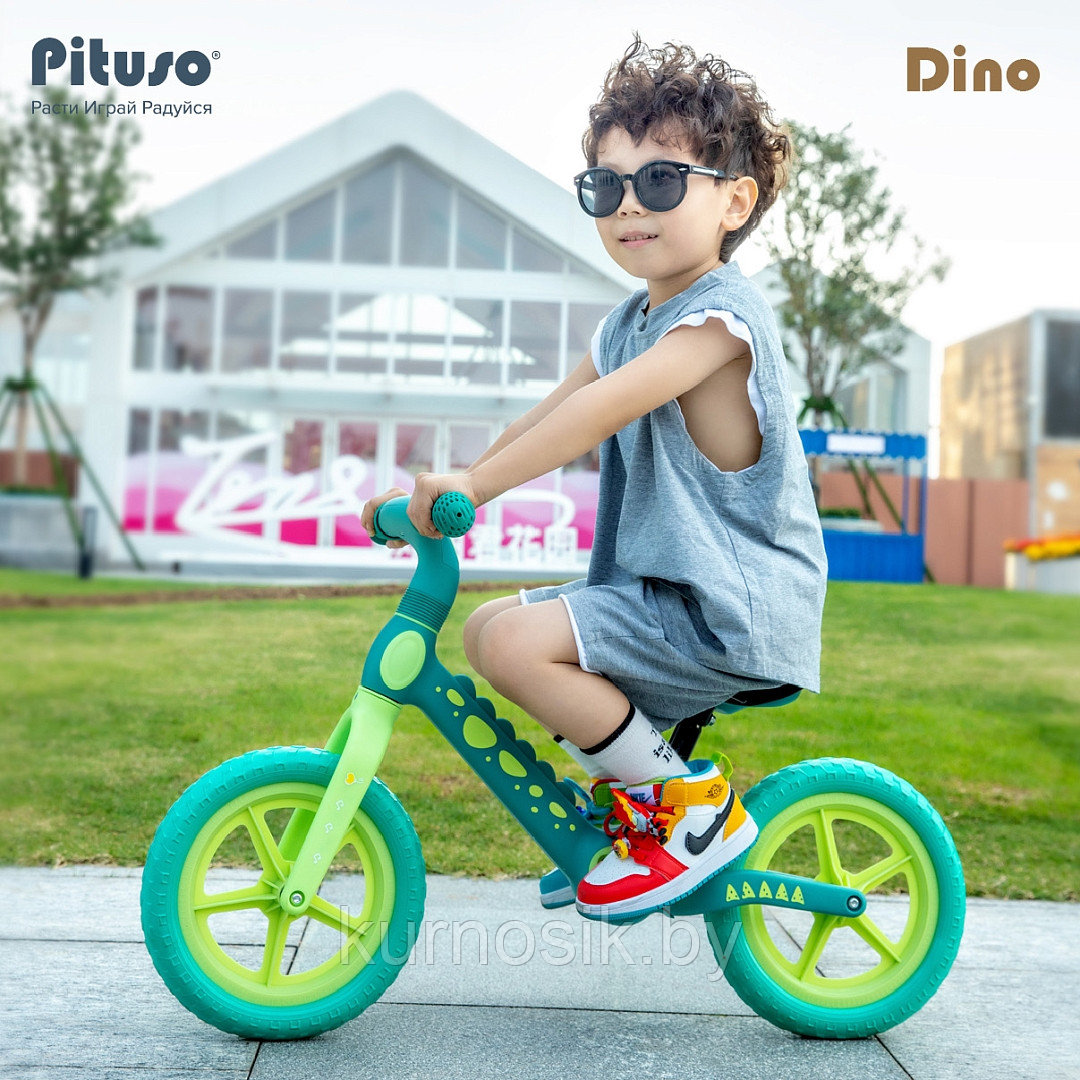 Беговел детский Pituso Dino колеса EVA 12" зеленый - фото 4 - id-p224277201