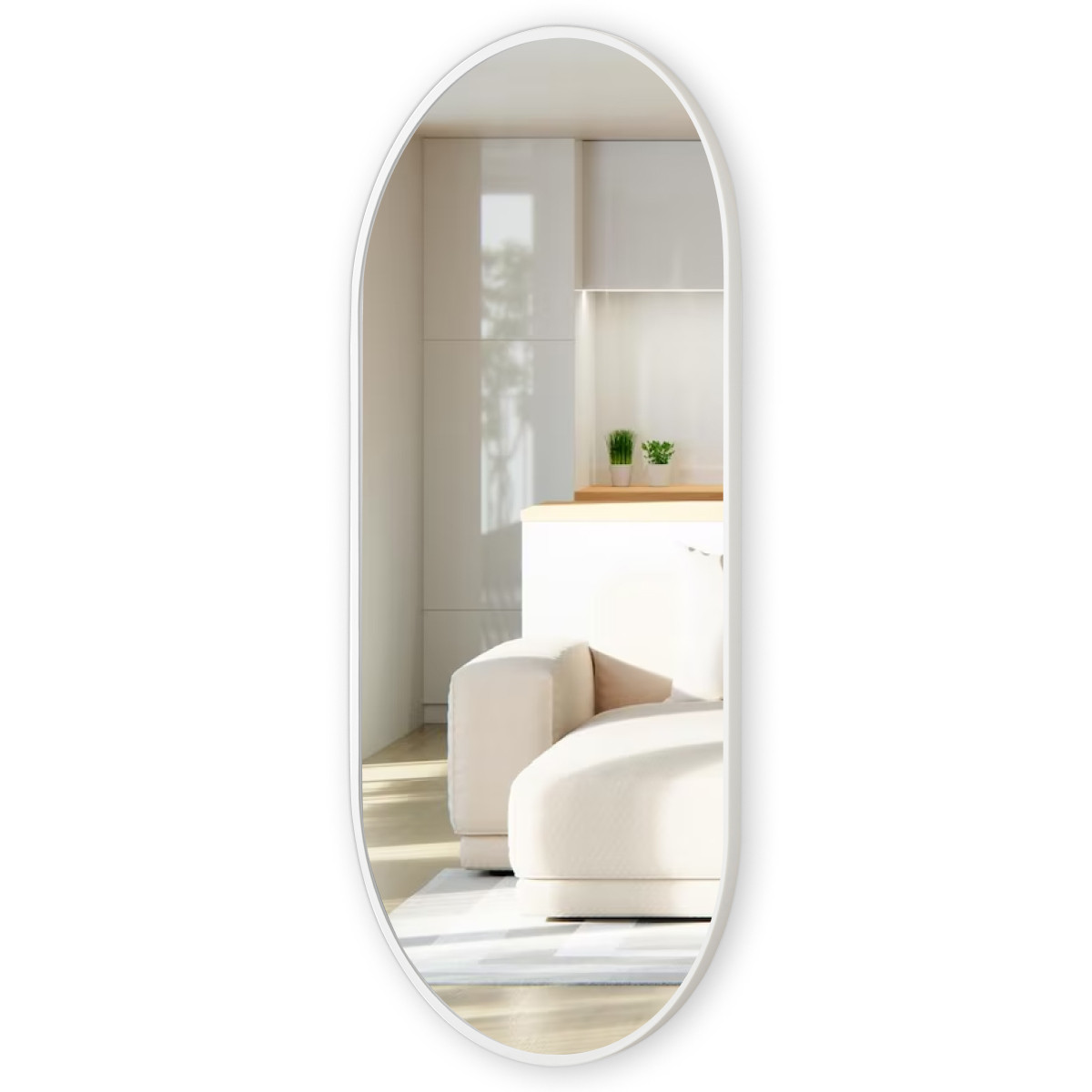 Зеркало EMZE Color Oval 45x90 (белый)