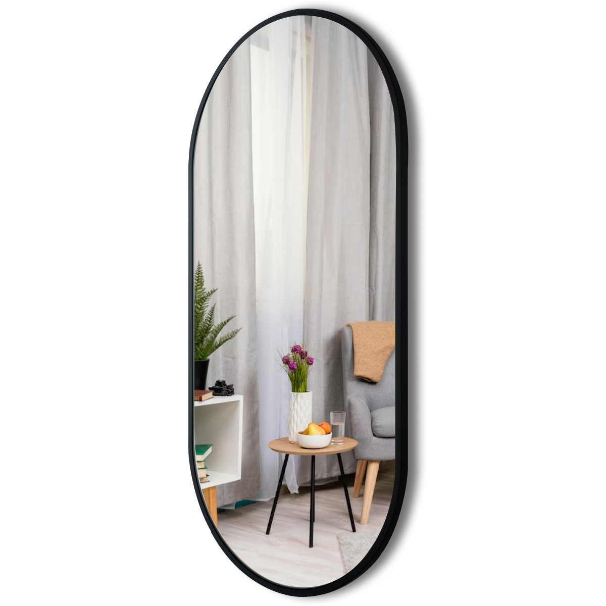Зеркало EMZE Color Oval 50x100 (черный) - фото 1 - id-p224277263