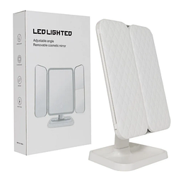 Тройное складное зеркало для макияжа с подсветкой Led Makeup Mirror XW-810 (РАБОТАЕТ ОТ USB)