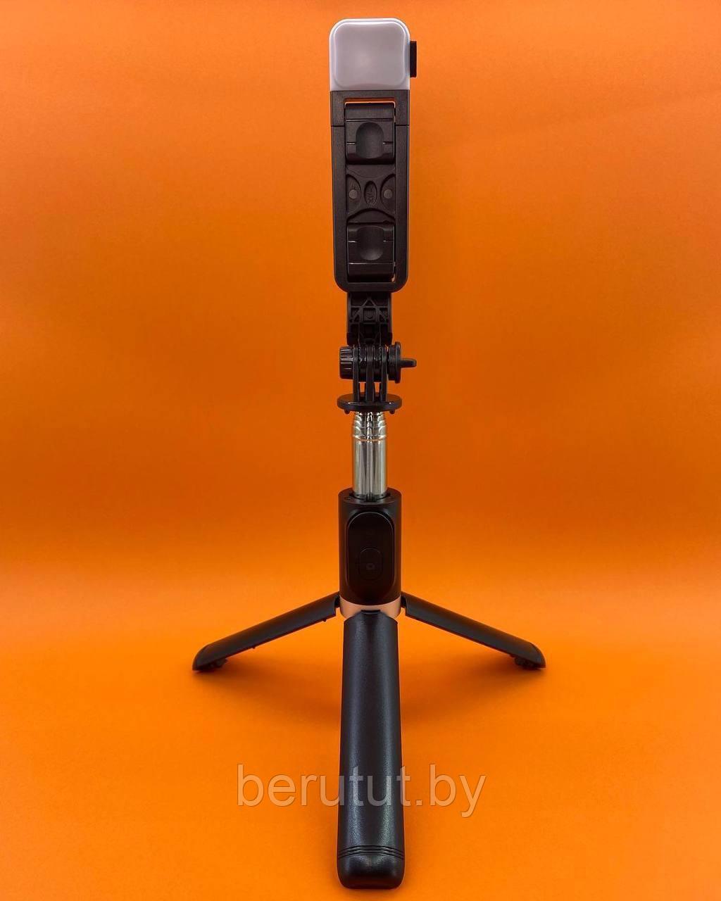 Штатив селфи палка монопод трипод для телефона с LED подсветкой пульт ДУ Q02s - фото 7 - id-p224282246