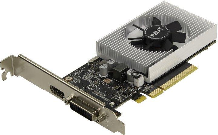 Видеокарта 2Gb PCI-Ex8 DDR4 Palit GeForce GT1030 NEC103000646-1082F (RTL) DVI+HDMI - фото 1 - id-p224282476
