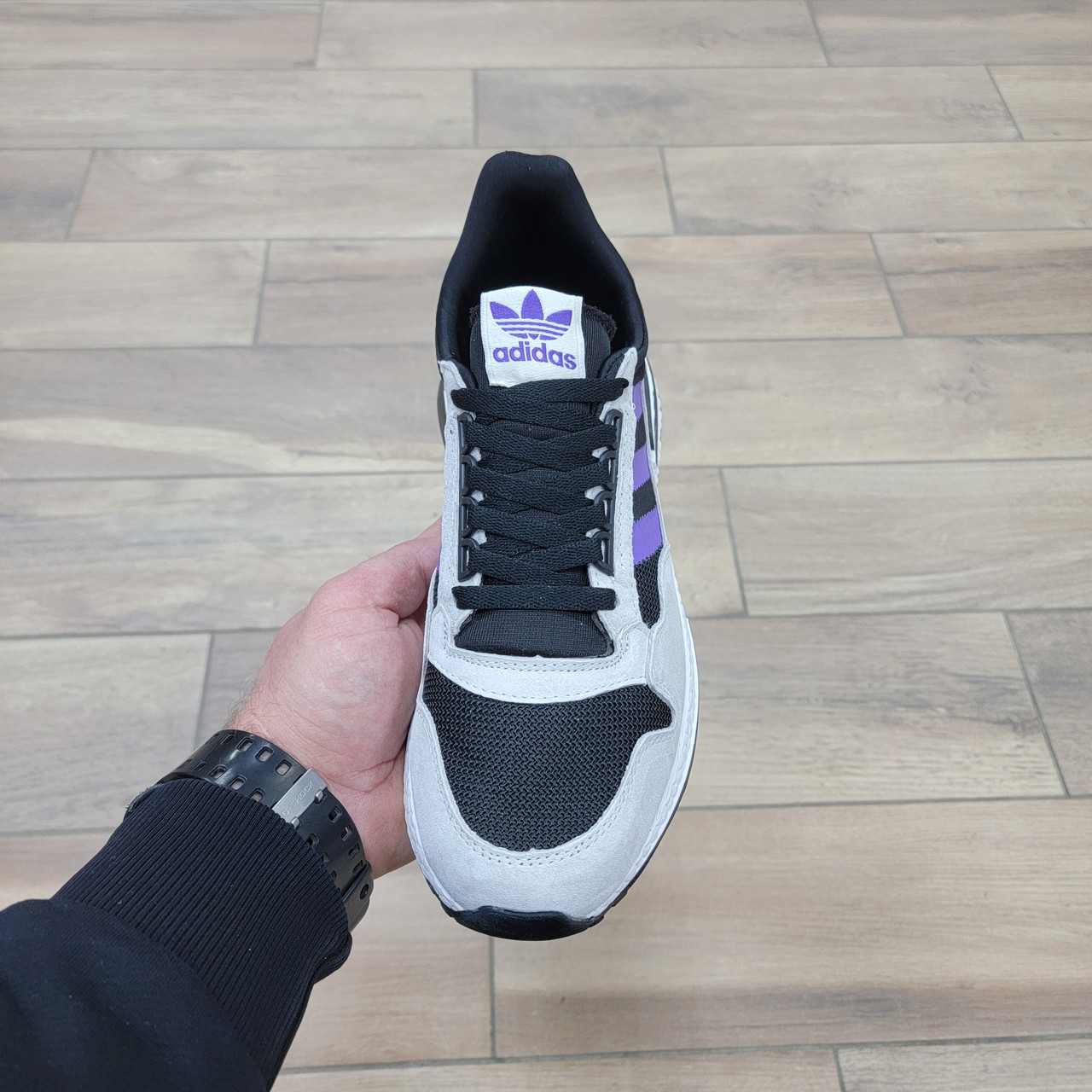 Кроссовки Adidas ZX 500 RM Grey Black Purple - фото 3 - id-p180039634