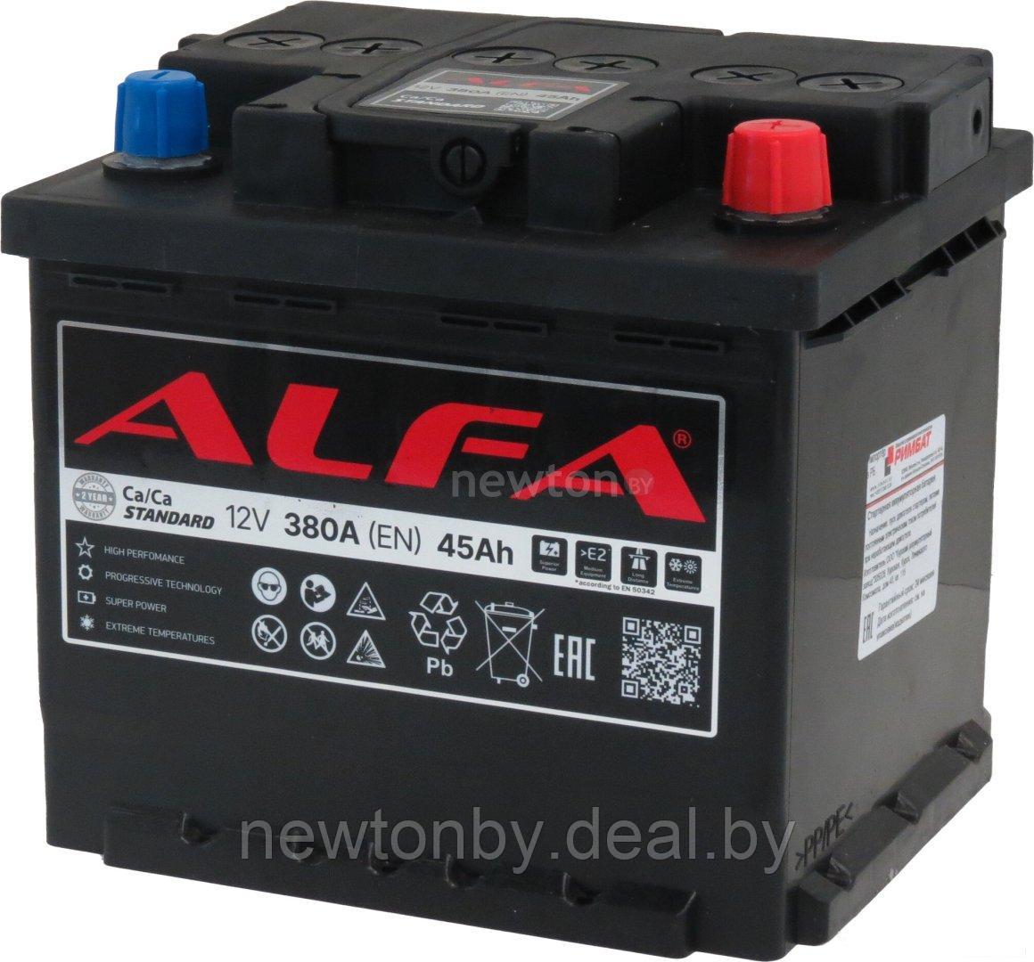 Автомобильный аккумулятор ALFA Standard 45 R+ (45 А·ч) - фото 1 - id-p224282610