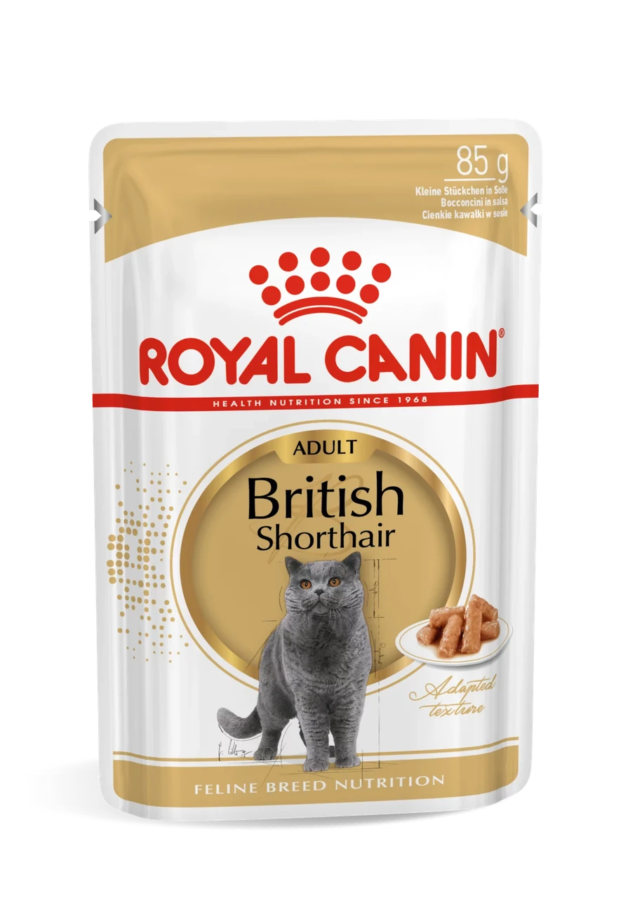 Влажный корм Royal Canin British Shorthair Adult для британских короткошерстных кошек(кусочки в соусе) 85гр.