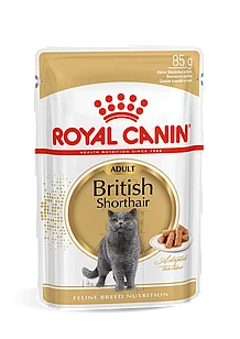 Влажный корм Royal Canin British Shorthair Adult  для британских короткошерстных кошек(кусочки в соусе) 85гр.